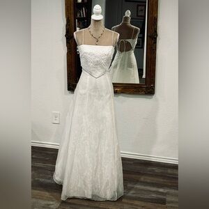 White sparkle sequin homecoming/prom dress evening gown sz 7-8